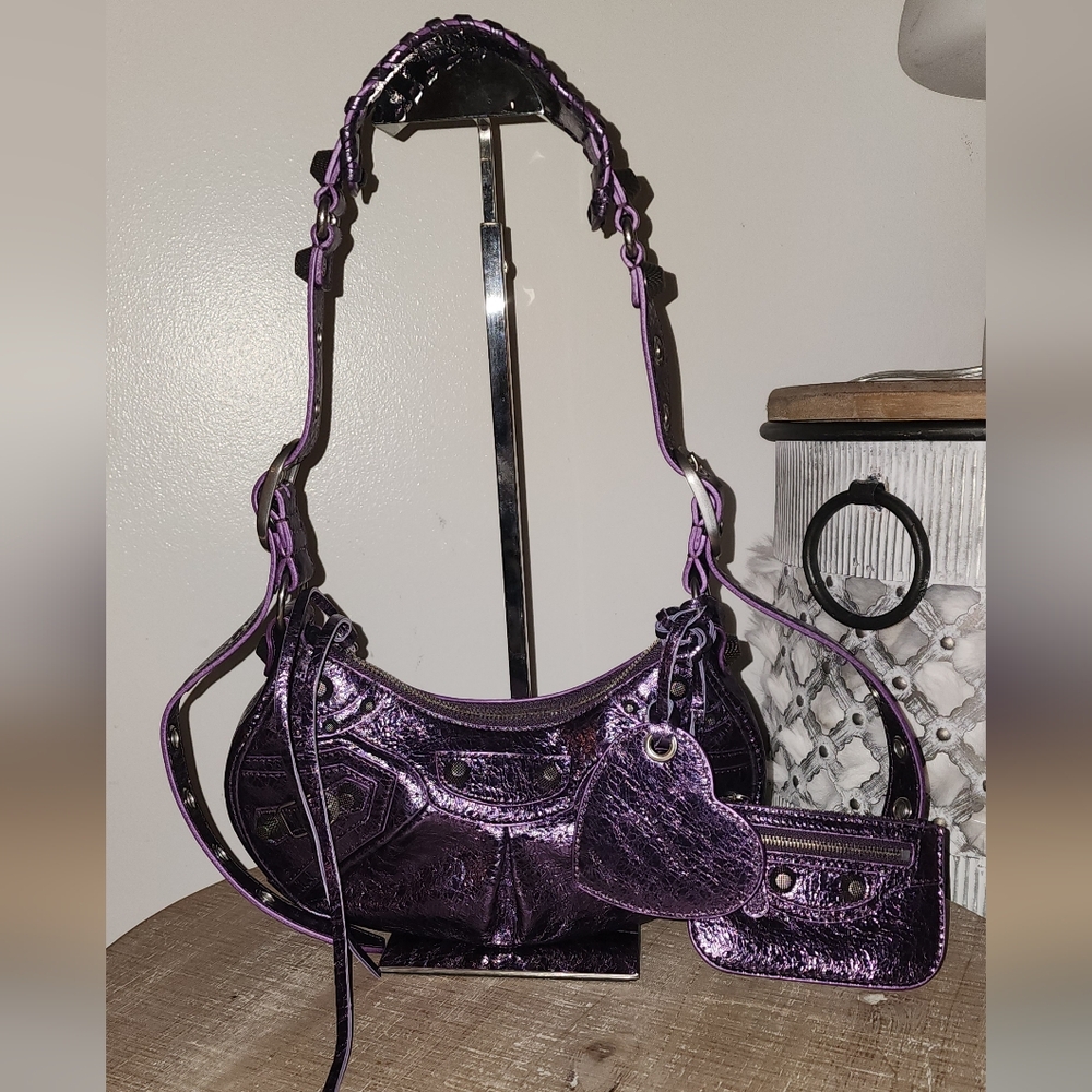 Nwot Balenciaga cagole bag in laminated leather - lilac - Picture 2 of 14